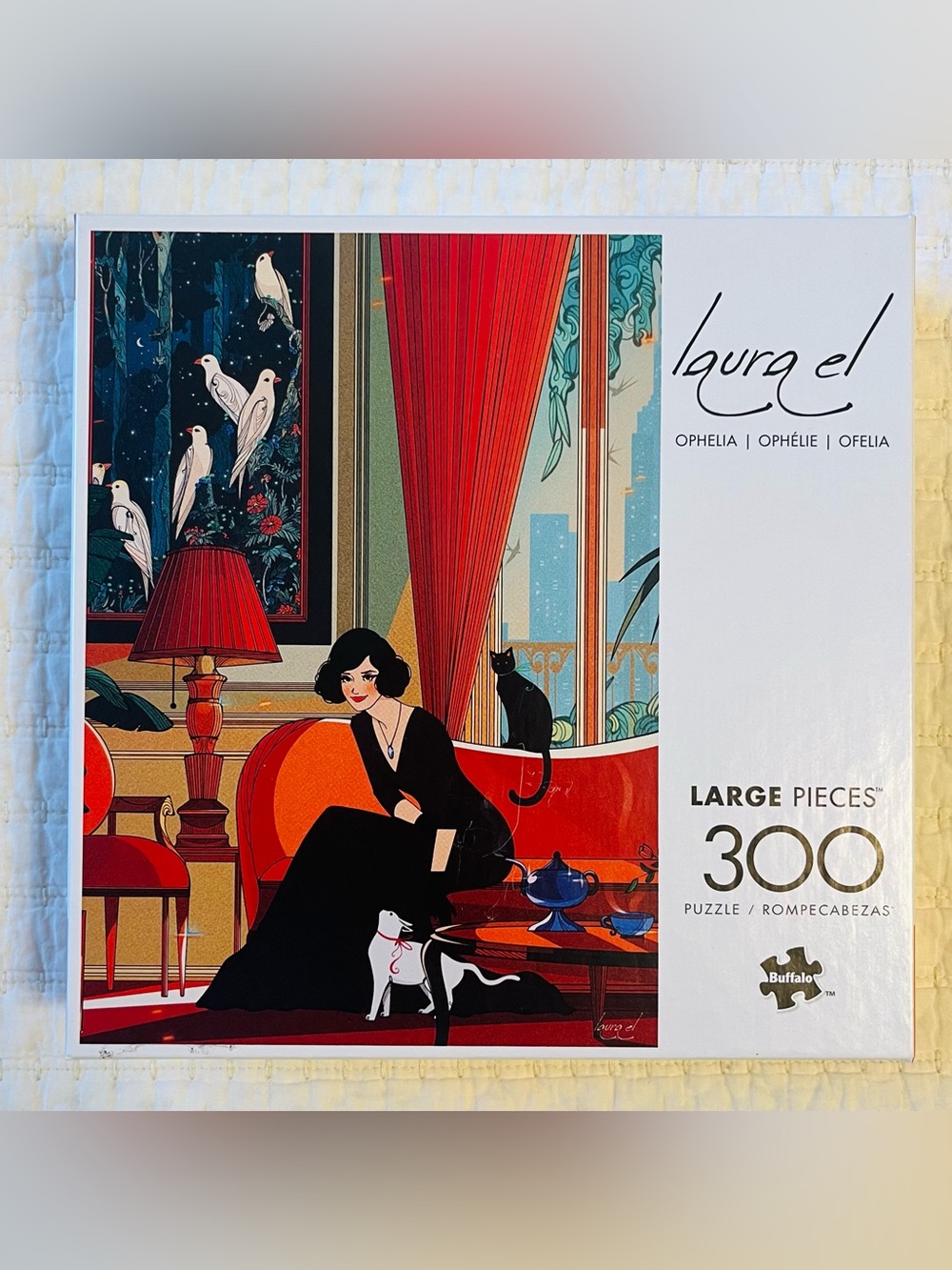 Buffalo Ophelia 300-Piece Jigsaw Puzzle - Black & Red